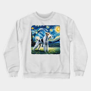 Pop Wire Fox Terrier Dog Portrait - Pet Portrait Crewneck Sweatshirt